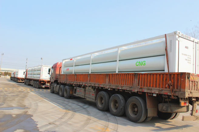 鲁西集团出口尼日利亚CNG管束集装箱发货